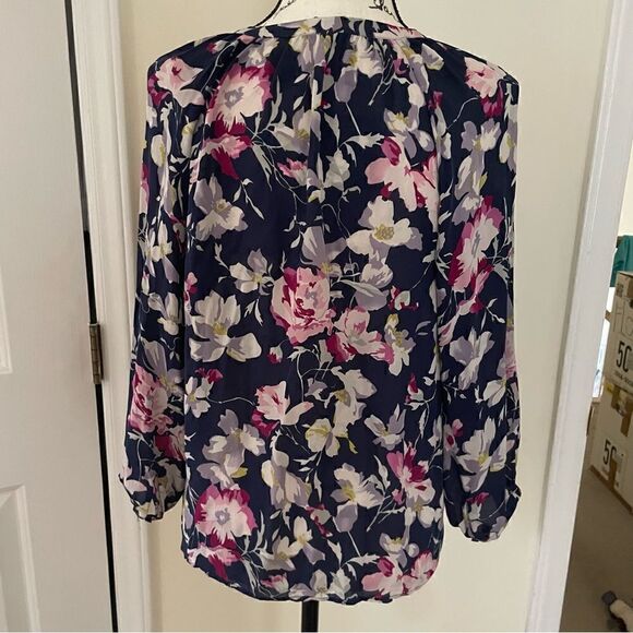 Joie Women’s Blue Floral Silk Blouse 3/4 Sleeve Size XS - Picture 8 of 16